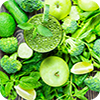 image of green veggies and fruit.